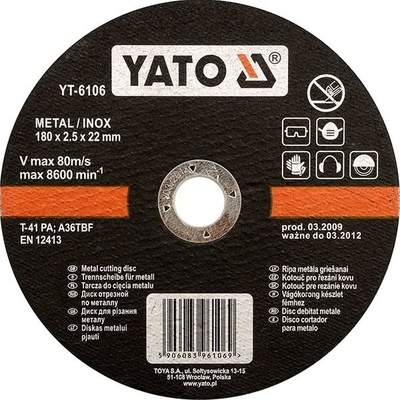 Yato Kotouč na kov 125 x 22 x 1,2 mm YT-6103