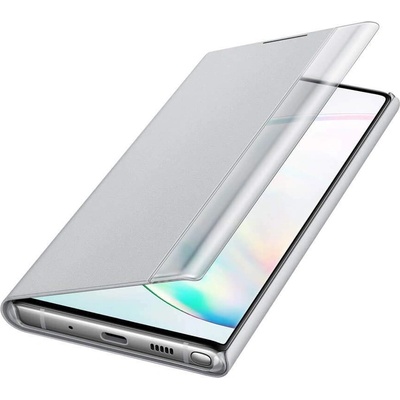 Samsung Clear View Cover EF-ZN970CS - оригинален кейс, през който виждате информация от дисплея за Samsung Galaxy Note 10 (сребрист)