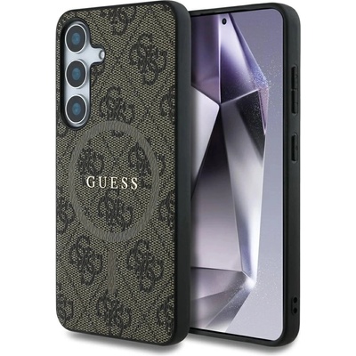 GUESS Калъф Guess Leather 4G Colored Ring Classic Logo MagSafe Samsung Galaxy S25 кафяв (3666339449506)