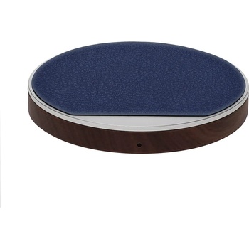 Image 1 of 4smarts Select Wireless Fast Charger LIGNO 10W - поставка (пад) за безжично захранване с елементи от истинско дърво, карбон и кожа (сив-син)