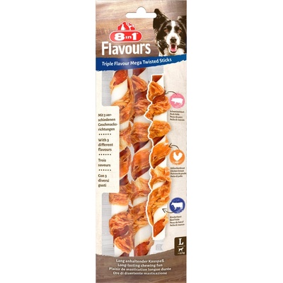 8 in 1 Pet Products GmbH Pochoutka 8in1 Flavours Triple Flav.Mega Tw.Sticks140 g