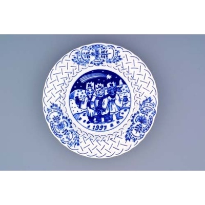 Cibulák Talíř Výroční 1997 reliéfní závěsný 18cm Originál Český porcelán Dubí