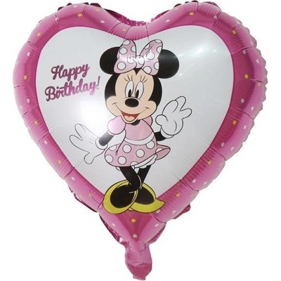 Cakesicq Fóliový balón v tvare srdca Minnie ružový 46cm