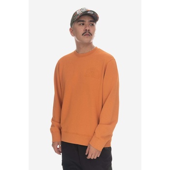 Wood Wood Памучен суичър Wood Wood Hugh Embossed Sweatshirt 12315602-2474 ABRICOT ORANGE в оранжево с изчистен дизайн (12315602.2474)