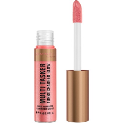 Rimmel Multi-Tasker Turbocharged Glow tekutý rozjasňovač 002 Rosy Rebel 10 ml