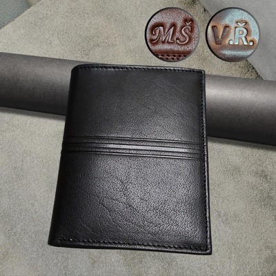 Prémiová personalizovaná pánská kožená peněženka Ražba monogramu RFID ochrana