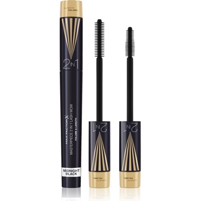 MAX Factor Masterpiece Lash Wow спирала за обем и извиване на мигли 2 в 1 цвят Midnight Black 7ml