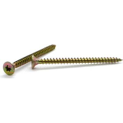 Vrut univerzální 5x80 žlutý zinek, zápustná hlava, TORX, celý závit – Sleviste.cz