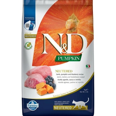 N&D Pumpkin Cat Granule pre dospelé kastrované mačky jahňacina & čučoriedka 5 kg
