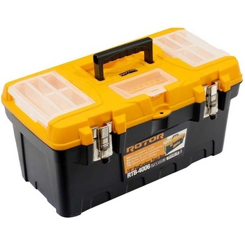 ROTOR Кутия за инструменти пластмасова, 490x260x246 мм, 31.38 л, метални закопчалки, ROTOR RTB-4006 (ET14810)