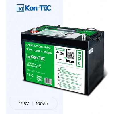 Kon-Tec ECO KT-LFP12100 ECO Lithium-železo-fosfátová LiFePO4 12V, 12,8V 100Ah