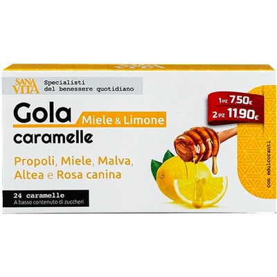 Paladin Pharma Билкови бонбони за гърло с прополис, пчелен мед, горски слез, бяла ружа и шипка, 24 броя, с вкус на мед и лимон | Paladin Pharma (550635 (50073) PP)