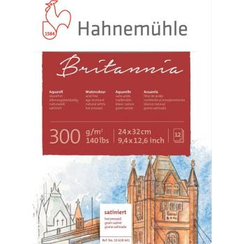 Hahnemühle akvarelový blok Britannia 300 GR/M2 Lisovaný Za tepla 12 listov 24x32 cm