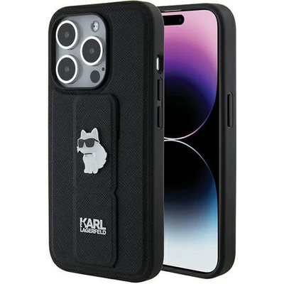 KARL LAGERFELD KLHCP14LGSACHPK iPhone 14 Pro 6.1" black hardcase Gripstand Saffiano Choupette Pins (KLHCP14LGSACHPK)