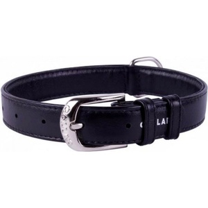 COLLAR Плосък кожен нашийник черен 38 - 49см, 25мм