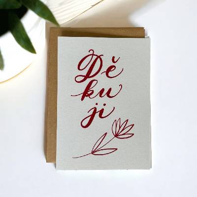 Be Nice přání Děkuji červené