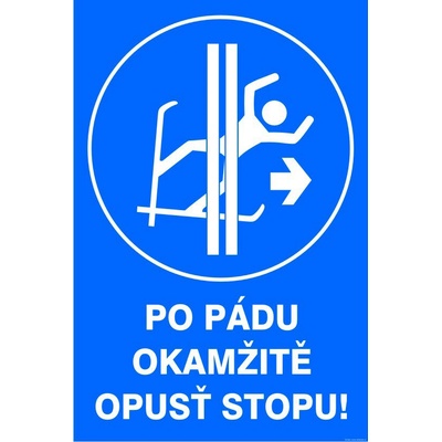 RAFO Samolepka Po pádu okamžitě opusť stopu!, 40 x 60 cm