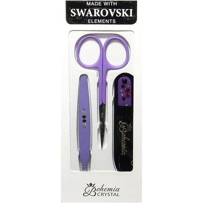 Bohemia Crystal Bohemia Swarovski Nail File Tweezers and Nail Clippers IV. 3 ks