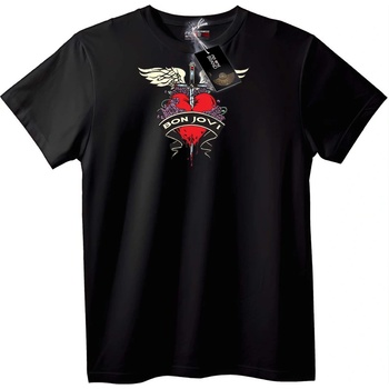 NOONEBRAND Тениска Bon Jovi Сърце & Меч - 2XL, Black
