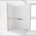 Mexen Kioto+ душ параван с рафт Walk-in 70 x 200 см, матиран, златист - 800-070-121-50-30 (800-070-121-50-30)
