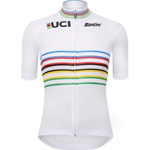 Santini Дамска фланелка с къс ръкав за колоездене Santini Women's UCI Official World Champion Master Jersey Cycling jersey - Print (156-2737-0112)