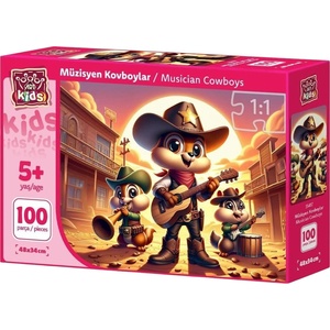 Art Puzzle Детски пъзел Art Puzzle от 100 части - Музиканти каубои (35417) - baby