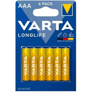 VARTA Батерии алкални Varta Longlife, AAA, LR03, 1.5V, 6бр. в опаковка