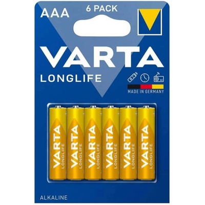 VARTA Батерии алкални Varta Longlife, AAA, LR03, 1.5V, 6бр. в опаковка