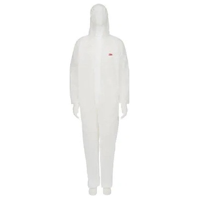 3M 4500 Ochranný jednorazový odev na kvapaliny a prach, biely