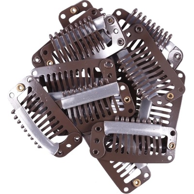 Clip in sponka 3,3 cm rovná s 9 zuby - hnědá – Zbozi.Blesk.cz