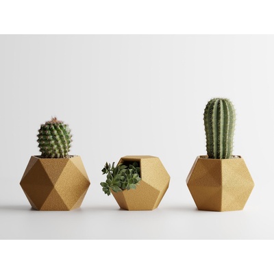 Комплект 3 броя кашпи Atina златен