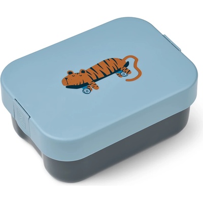 LIEWOOD Детски контейнер за храна Liewood Kid's Kamil Lunchbox Food storage - Tiger / Beach Blue - размер 7, 8 x 19, 7 x 14, 1 cm (532-3371-0211)