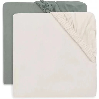 Jollein Prostěradlo napínací Sea Green/Ivory 40/50x80/90 2 ks