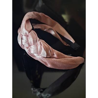 Radi handmade Сатенена диадема в нежно розово с възел (1013)