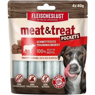 Fleischeslust Meat & Treat Beef tréninkové salámky 4 x 40 g