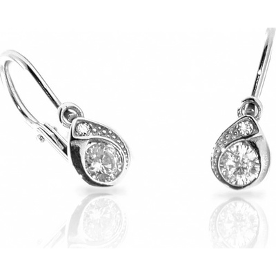 Jan Kos jewellery zlaté náušnice s bílým kamenem 31505832
