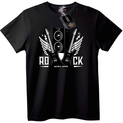 NOONEBRAND Тениска Рок Музика Шоу - L, Black
