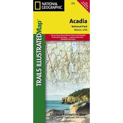Acadia národní park Maine turistická mapa GPS komp. NGS