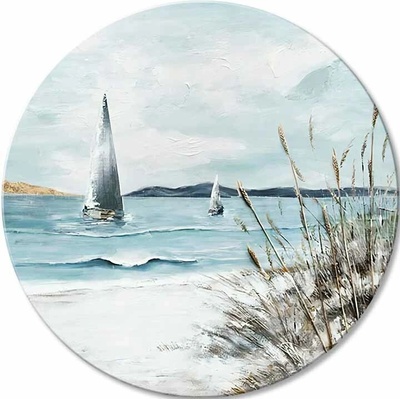 Okrúhly maľovaný obraz Vzdialený horizont | rôzne rozmery - 80 cm