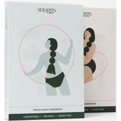 Snuggs Period Underwear Classic: Medium Flow Black менструални бикини от плат за средна менструация размер XS