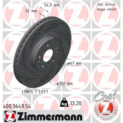 Brzdový kotúč ZIMMERMANN 400.3649.54 (400364954)