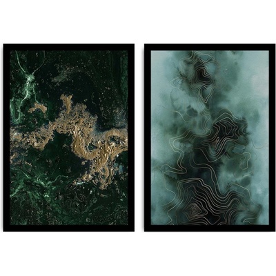 Wallity Sada nástěnných obrazů Colops 36x51 cm 2 ks zelená