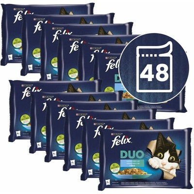 Felix Fantastic DUO treska a losos / losos a sardinky / sleď a pstruh / pstruh a makrela 48 x 85 g