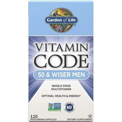 Garden of Life RAW Vitamin Code 50 & Wiser Men komplexný multivitamín pre mužov 120 kapsúl