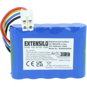 EXTENSILO Батерия за Worx Landxcape LX790 / LX791 / LX792, 20 V, 3, 5 Ah (889006056)