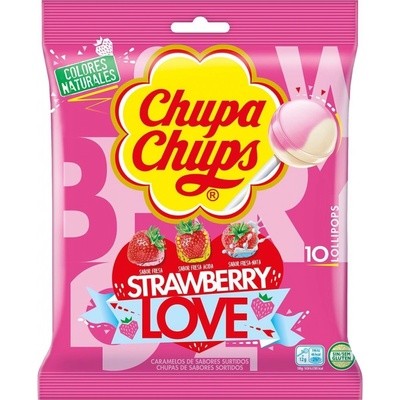 Chupa Chups Strawberry LOVE lízátka 10 x 12 g