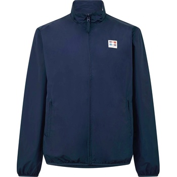 AQUASCUTUM Men's Reversible Check Long Sleeve Funnel Neck Rain Anorak - Navy