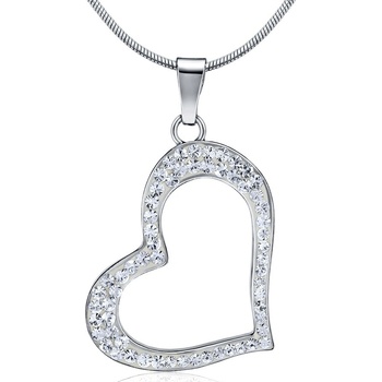 SILVEGO strieborný prívesok srdce so Swarovski ® Crystals B16086