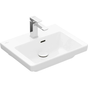 Villeroy & Boch Subway 3.0 - Умивалник за вграждане 50x40 см, с преливник, отвор за смесител, CeramicPlus, алпийско бяло 4370FFR1 (4370FFR1)