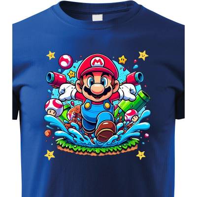 Dětské tričko Super Mario vodní akce ModráCanvas Dětské tričko Bezvatriko.cz 3220